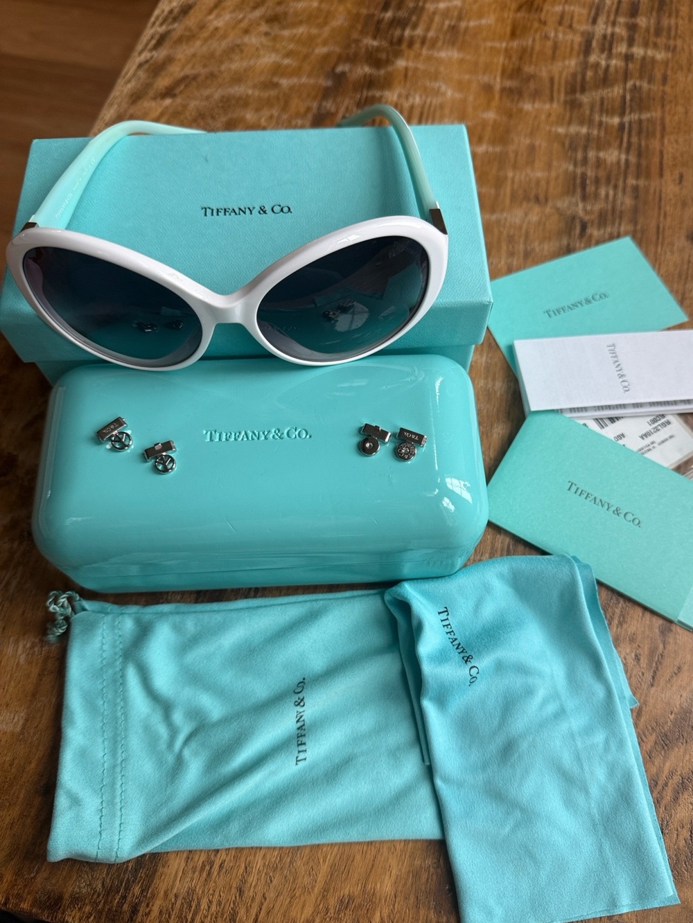 Tiffany & Co sunglasses w 3 interchangeable temple charms